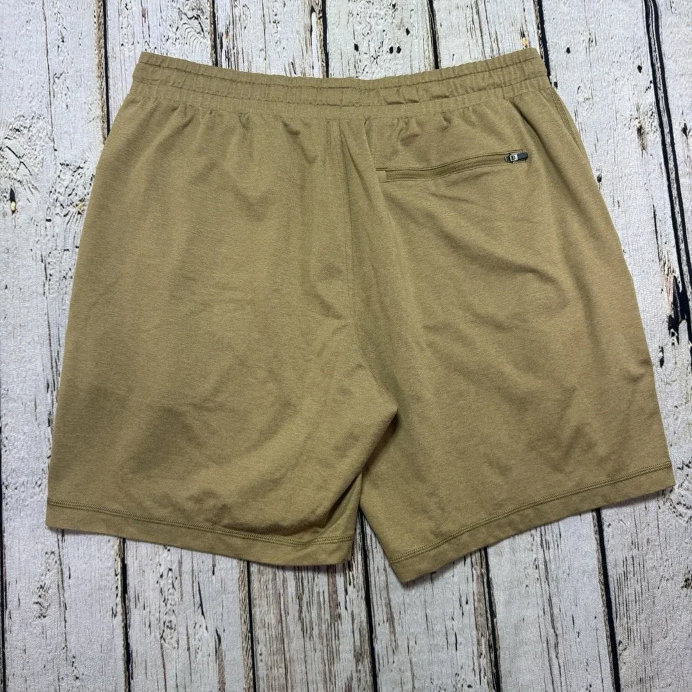 Vuori Ponto Shorts Mens Large Brown Athletic Jersey Drawstring Zip Pockets - Picture 6 of 7